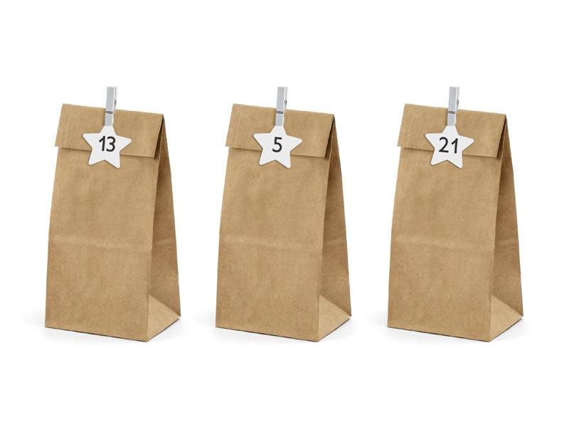 Adventskalender-Säckchen, kraft (1 VPE / 24 Stk.) - FeierGlanz